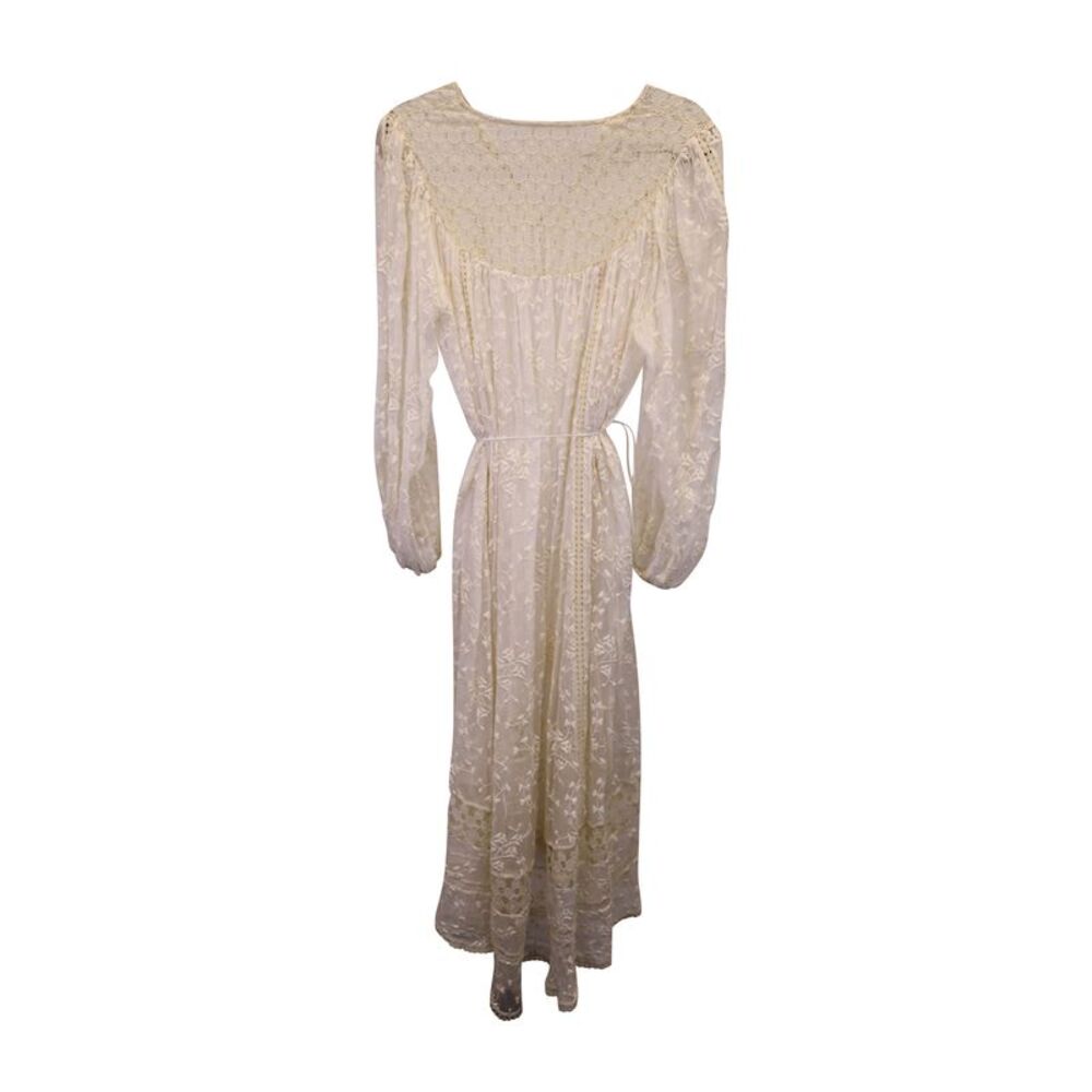 Zimmermann Lace Maxi Dress in White Viscose